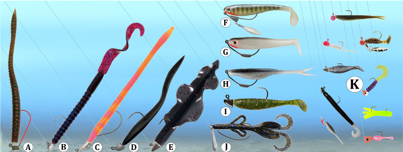 Fishing Artificial Plastic Worms Swimbait Jig Rigs